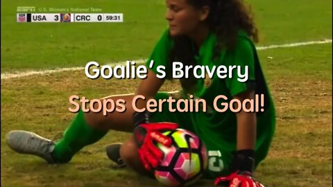 Goalie's Bravery Stops Certain Goal!