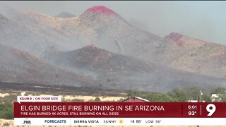 Elgin Bridge Fire Burning in SE Arizona