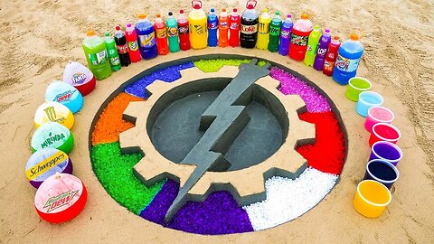 How to make Rainbow Power Gear with Orbeez, Balloons Mtn Dew, Schweppes Soda, Diet Coke vs Mentos