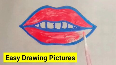 Lips and Teeth Drawing, Painting & Coloring Shapes for Children | Easy Drawing for Kids