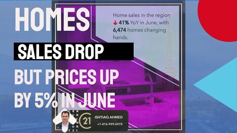 Number of 🏠Homes Sales Down But Price Up By 5% in June 2022