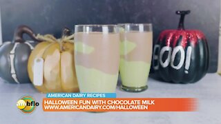 Halloween fun with chocolate milk