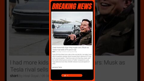 Latest Headlines: I had more kids than they made cars: Musk as Tesla rival sells 679 cars in Q2