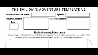 Adventure Template - Brainstorm and planning an Adventure!