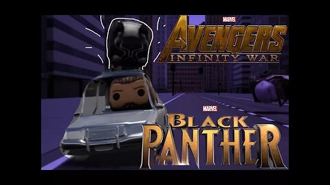 The Black Panther and Avengers Funko pop Fight Thanos car Scene