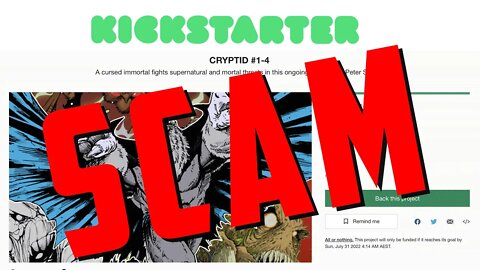 Kickstarter SCAMMERS TARGET Comicsgate!!! Attempt to fleece unsuspecting backers