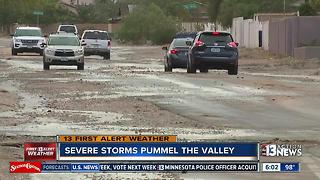 Storm results in messy streets in Las Vegas