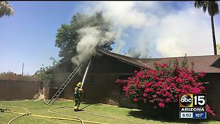 Roof collapses during fire at Chandler home