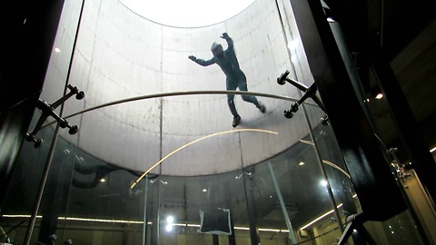 Amazing professional flying skills in wind tunnel