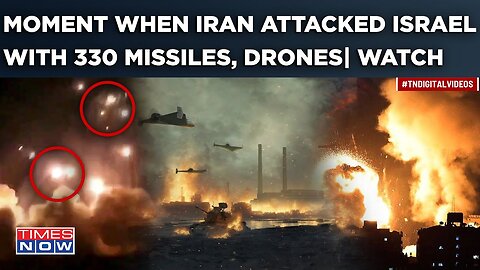 Moment When Iran Attacked Israel With 330 Missiles, Drones | IDF Bases Destroyed | Panic Amid Sirens