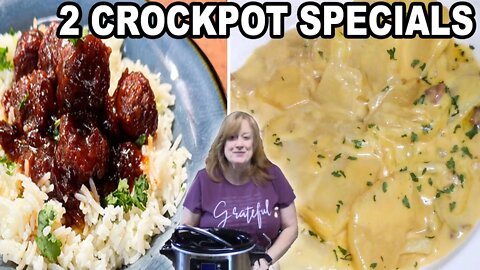 2 CROCKPOT RECIPES SPECIAL | Bacon Scallop Potatoes and Easy Saucy Sauce Meatballs