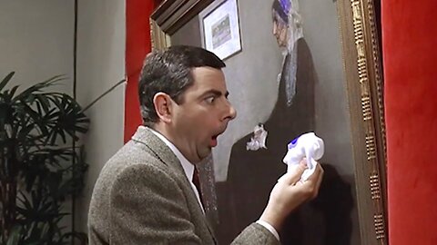 Mr bean ruin expensive painting 😂