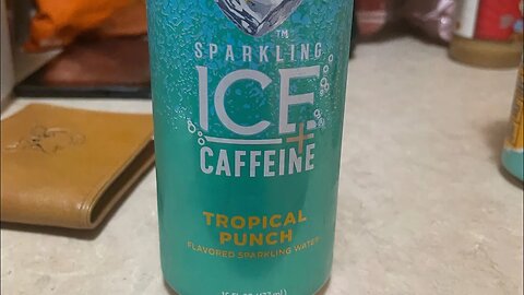 Sparkling ice plus caffeine, tropical punch, food review