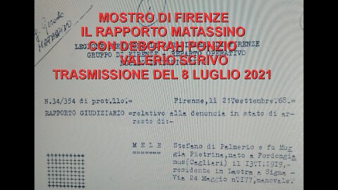 THE MONSTER OF FLORENCE. THE MATASSINO REPORT