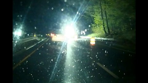 Drivers blinded by road crew's bright light