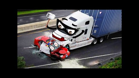 Container Trucks Go Wrong, Crash Police Car | Funny Car Fails Compilation - Woa Doodles