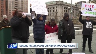 Dueling rallies focus on preventing child abuse