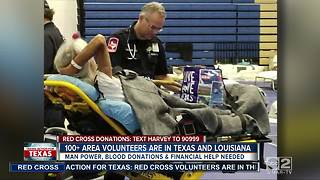 Local Red Cross volunteer on the ground in Texas helping hurricane victims
