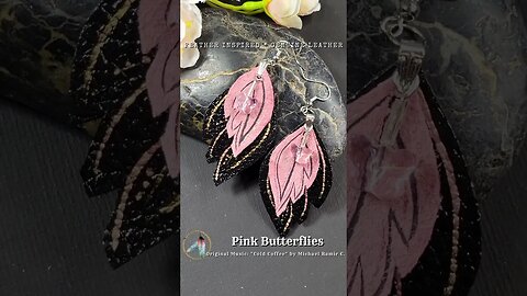 PINK BUTTERFLIES, 2 inch, leather feather earrings #genuineleather #leatheraccessories #leather