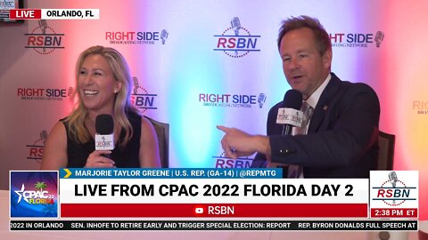Rep. Marjorie Taylor Greene (GA-14) Full Interview with RSBN's own Brian Glenn at CPAC 2022 in FL