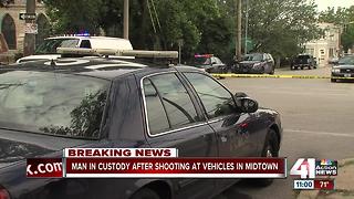 Man in custody after shots fired at vehicles in Midtown