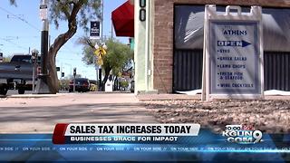 Sales tax increases today