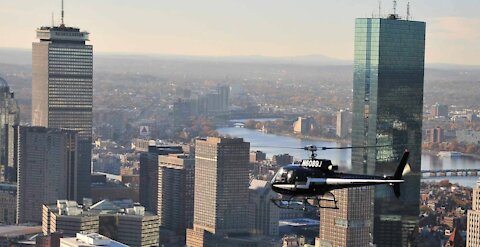 High Speed Helicopter Tour over Boston, MA