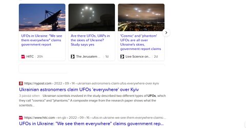 Ukraina sodan UFO havointo raportti mediassa (Suomalaisten UFO eutanasia valmiustilassa)
