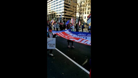 Trump Flag Train at 2nd Million MAGA March in DC