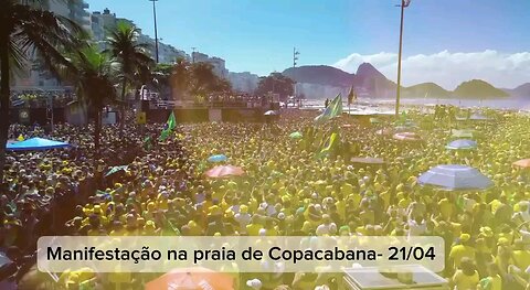 Jair Bolsonaro na manifestação em Copacabana