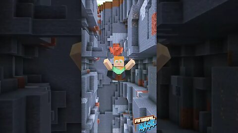 Minecraft Kratos Cliff Jump, Golem Saves Alex #Minecraft #Shorts