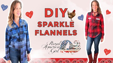 DIY SPARKLE FLANNEL SHIRT! An EASY way to add sparkle! DIY with Lisa-Rural America Girl