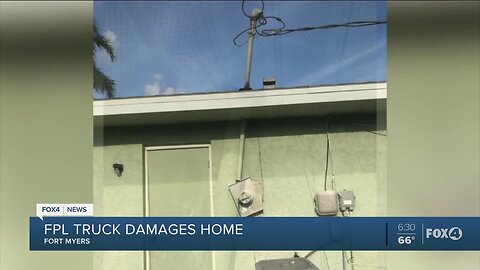 Couple says Florida Power & Light truck damaged their property