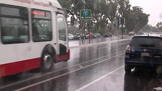 Rain in downtown San Diego