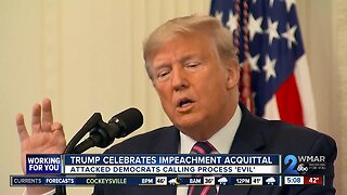 President Trump celebrates impeachment acquittal