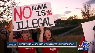 Anti-ICE protesters march in administrator's Aurora neighborhood