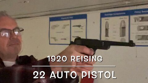 1920 Reising 22 auto pistol at the range