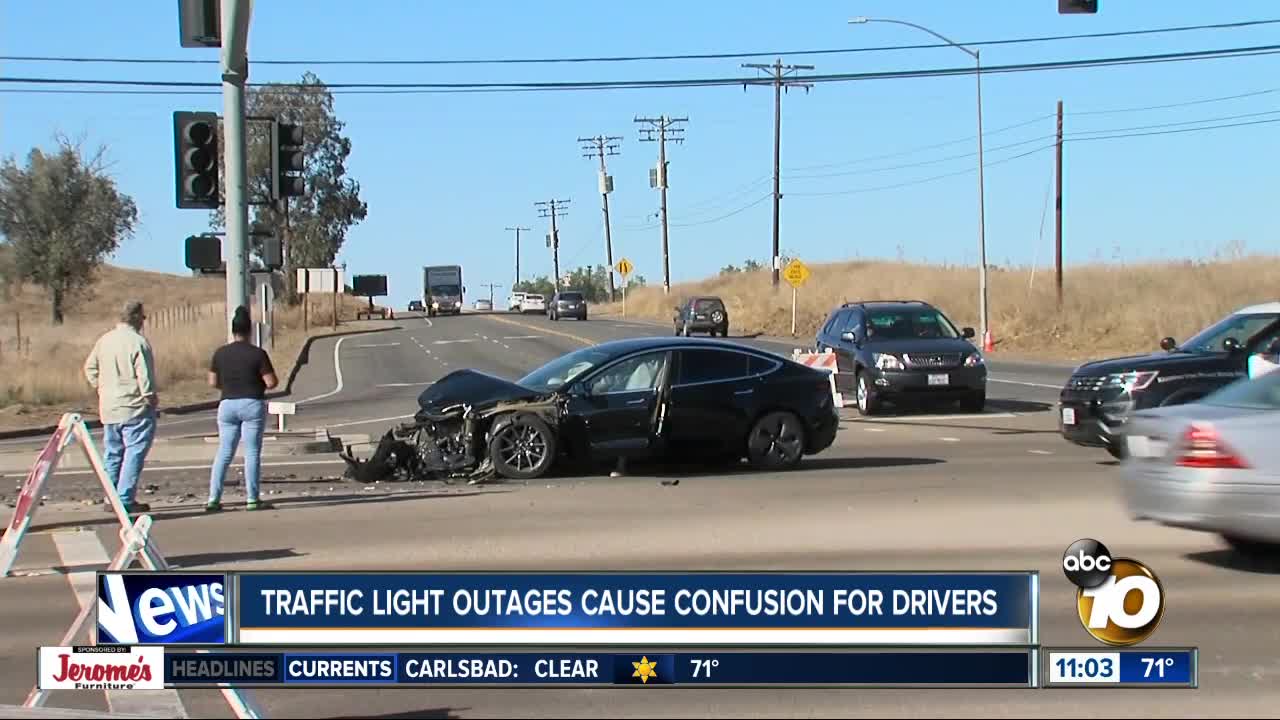 Traffic light outages cause confusion for drivers