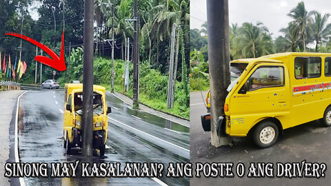 Who is at fault? The Pole or the Driver? Multicab Crashed into a Pole in the Middle of the Road