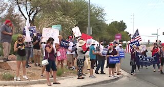 President Trump supporters protest outside Biden campaign stop