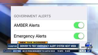 Denver to test emergency alert system