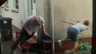 Epic Water Fight: Girl Wins, Old Man Fails Hard