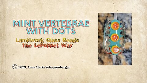 Lampwork Glass Beads: Mint Vertebrae with Dots