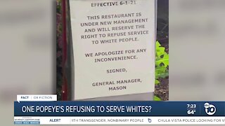 Fact or Fiction: Popeye's refusing to serve white customers