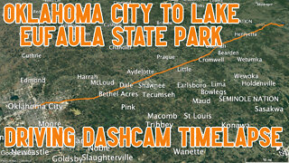 Oklahoma City to Lake Eufaula State Park | Driving Dashcam Timelapse | Garmin DriveAssist 50 Video