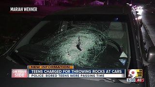 Teens charged with throwing rocks at cars