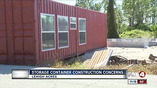 Resident is concerned over storage container home construction