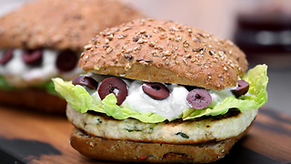 Greek-styled chicken burger recipe