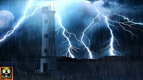 Heavy Thunderstorm and Rain at a Lighthousewith Loud Lightning & Thunder Atmosphere toSleep, Relax