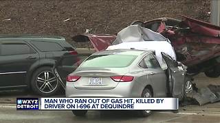 Driver who ran out of gas on I-696 hit, killed by passing vehicle